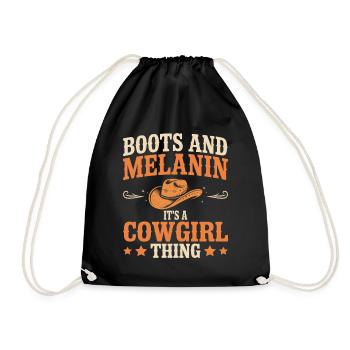 Western Country Afro Women - Drawstring Bag - black - Front