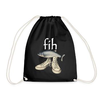 Poisson Mal Écrit Poisson Meme Fih - Sac de sport léger - noir - Devant