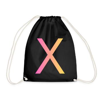 X - Turnbeutel - Schwarz - Vorne