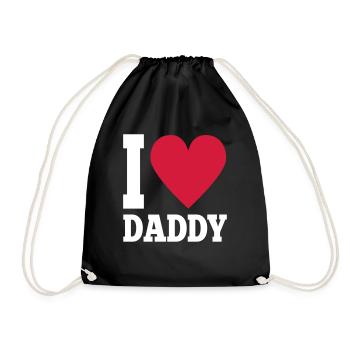 I love daddy - Drawstring Bag - black - Front