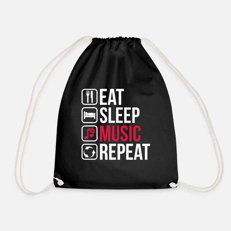 Eat Sleep Music Repeat - Turnbeutel - Schwarz