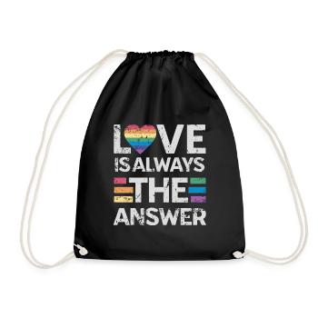 L’amour est toujours la réponse - Liebe ist die Antwort - Sac de sport léger - noir - Devant