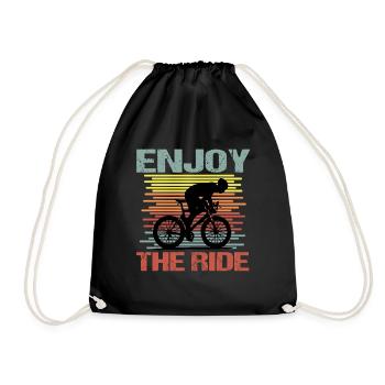 Bike Riding Man Enjoy the Ride - Drawstring Bag - black - Front