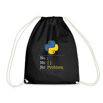 Python no problem - Drawstring Bag - black - Front