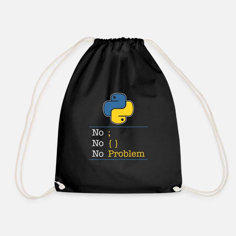 Python no problem - Turnbeutel - Schwarz