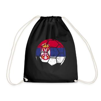 football balle de football Serbie - Sac de sport léger - noir - Devant