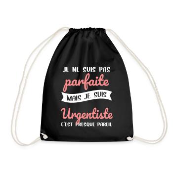 Je ne suis pas parfaite mais je suis urgentiste - Sac de sport léger - noir - Devant