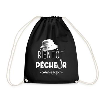Bientôt pêcheur comme papa - Sac de sport léger - noir - Devant