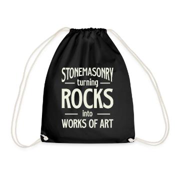 La maçonnerie transforme les roches en œuvres d’art - Sac de sport léger - noir - Devant