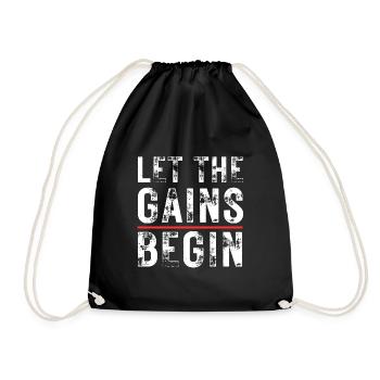 Let The Gains Begin - Turnbeutel - Schwarz - Vorne