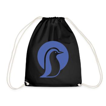 Pinguin Silhouette am Südpol minimalistisch - Turnbeutel - Schwarz - Vorne
