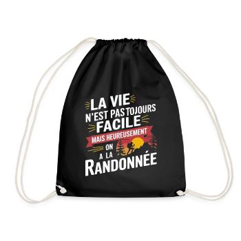 Heureusement on a la randonnée - Sac de sport léger - noir - Devant