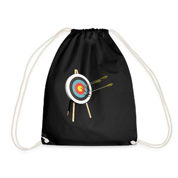 archery arrow bow crossbow target sports24 - Drawstring Bag - black - Front