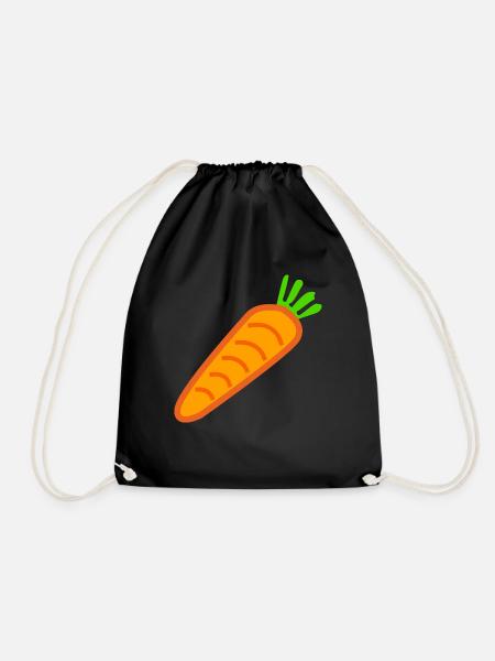 carrots carrots ruebe veggie veggie vege - Drawstring Bag - black