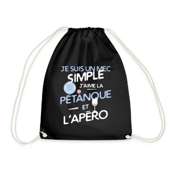 Pétanque - un mec simple - Sac de sport léger - noir - Devant