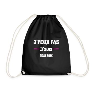 J'peux pas Belle fille cadeau noël - Sac de sport léger - noir - Devant