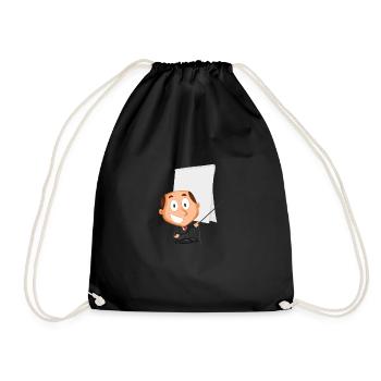 Lecturer uses flipchart, gift idea - Drawstring Bag - black - Front