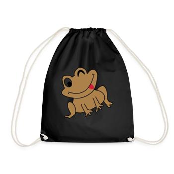 Grenouille idée Heureux dessins animés enfants cadeau - Sac de sport léger - noir - Devant