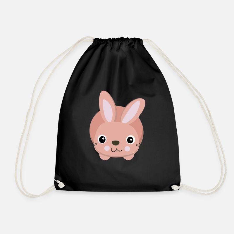 süßes rosa Häschen - Drawstring Bag - black