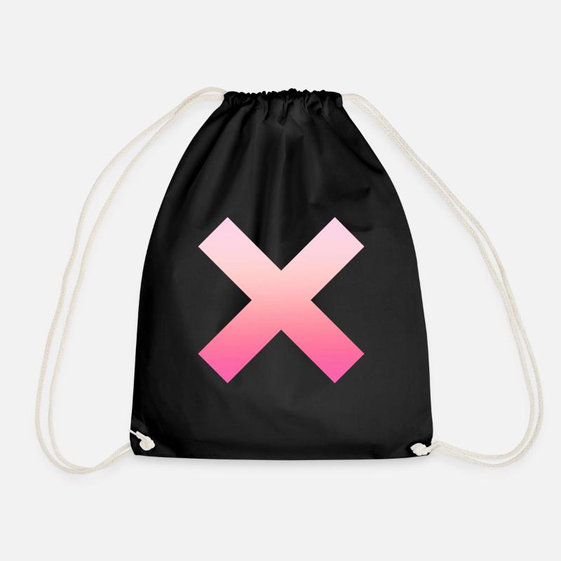 Schlichtes einfaches Pinkes X/Kreuz Design/Symbol - Turnbeutel - Schwarz