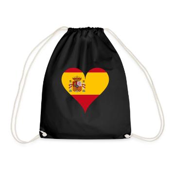 Herz Spanische Flagge Spanien Fan - Turnbeutel - Schwarz - Vorne