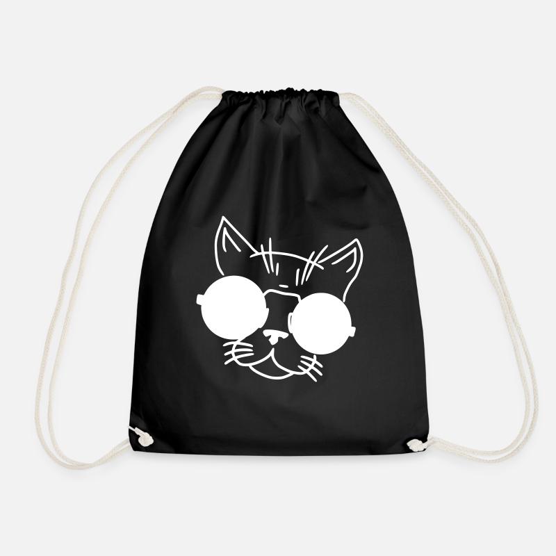 Katze Comic Skizze Haustier Geschenk - Turnbeutel - Schwarz