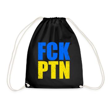FCK PTN | Peace in Ukraine - Drawstring Bag - black - Front