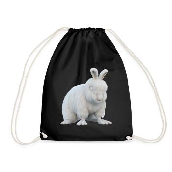 Lapin Angora moelleux - Sac de sport léger - noir - Devant