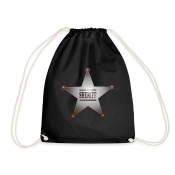 cowboy ranger rancher sheriff horsewester - Drawstring Bag - black - Front