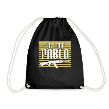 Pablo Escobar "Call me Pablo" - Turnbeutel - Schwarz - Vorne