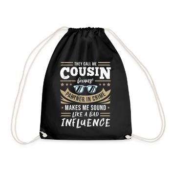 Cousin - Partenaire en crime et mauvaise influence - Sac de sport léger - noir - Devant