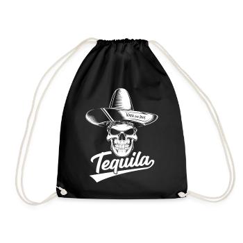 Tequila Sombrero Skull - Turnbeutel - Schwarz - Vorne