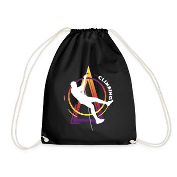 Climbing Climbing Climbers Mountains Climbing Wall - Drawstring Bag - black - Front