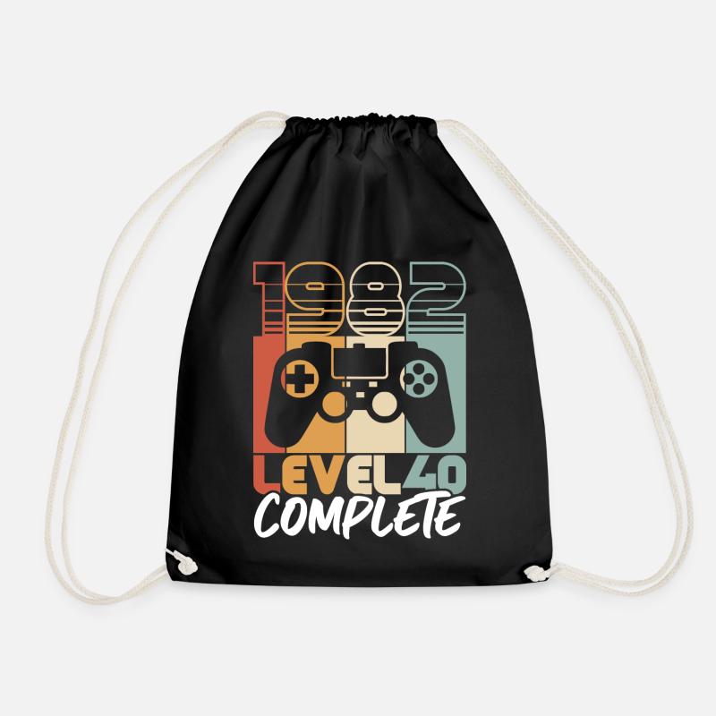 40 Geburtstag Jahrgang 1982 Level 40 Complete - Turnbeutel - Schwarz