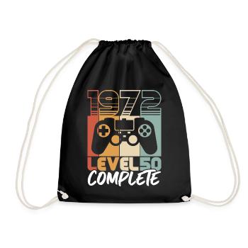 50 Anniversaire Né 1972 Niveau 50 Complet - Sac de sport léger - noir - Devant
