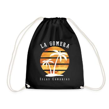 La Gomera Summer Sun Beach Sea Palm Trees - Drawstring Bag - black - Front