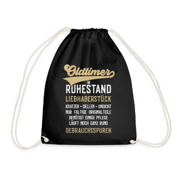 LUSTIG OLDTIMER RUHESTAND RENTE RENTNER - Turnbeutel - Schwarz - Vorne