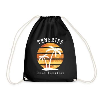Teneriffa Tenerife Sommer Sonne Strand Meer Palmen - Turnbeutel - Schwarz - Vorne