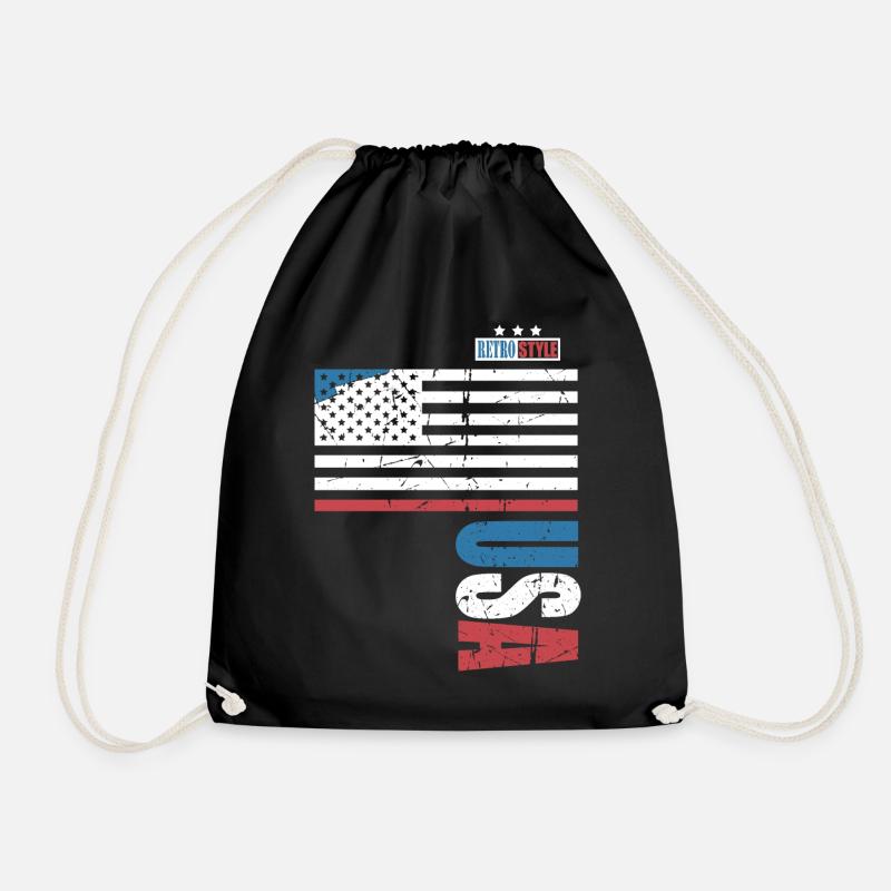 USA Retro Style - Turnbeutel - Schwarz