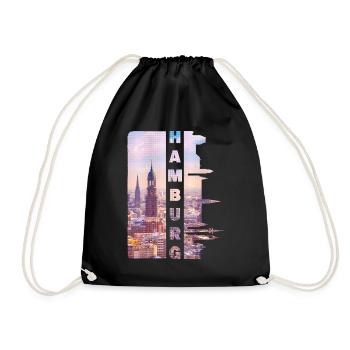 Hambourg Allemagne Ville Skyline Accueil Amour - Sac de sport léger - noir - Devant