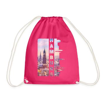 Hamburg Deutschland Stadt Skyline Heimat Liebe - Turnbeutel - Fuchsia - Vorne