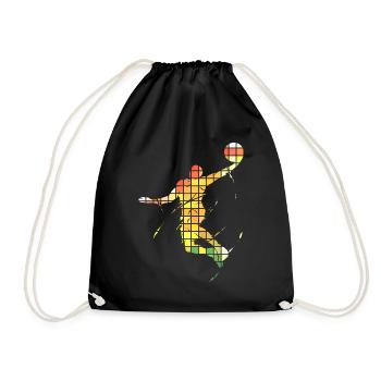 Basketteur Basketteur Dunking Pixel Coloré - Sac de sport léger - noir - Devant