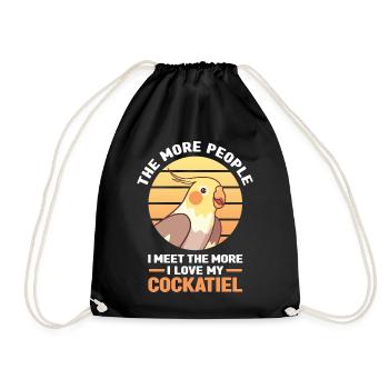 Cockatiel Gifts | Pets Birds Animals - Drawstring Bag - black - Front