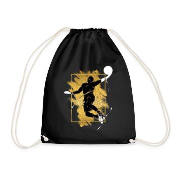 Basketball Basketball Player Dunking Gold Splash - Drawstring Bag - black - Front