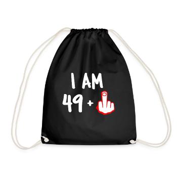 50 years birthday gift t-shirt funny fifty - Drawstring Bag - black - Front