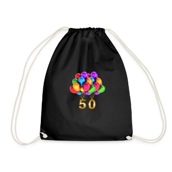 Gift idea for the 50th birthday balloons - Drawstring Bag - black - Front