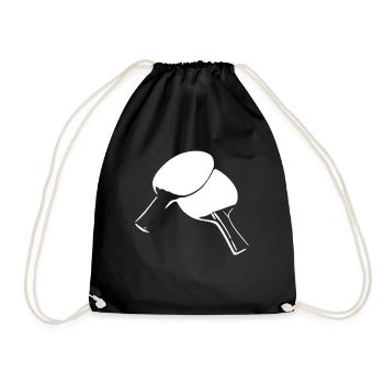 table tennis racket - Drawstring Bag - black - Front