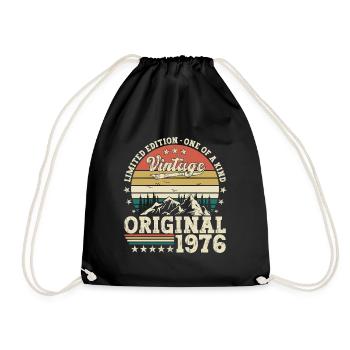 Original 1976 46th Birthday Gift Men - Drawstring Bag - black - Front