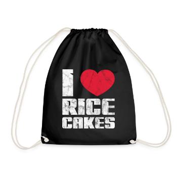 Rice Cakes – Low Calorie Funny Food Healthy Rice - Drawstring Bag - black - Front