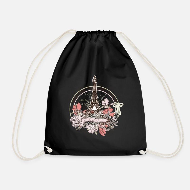 Paris - Drawstring Bag - black
